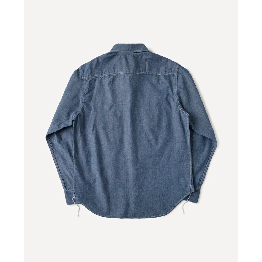 Military Wash Chambray Workshirt Washed Blue XXL TC Reproduction - Picture 3 of 7